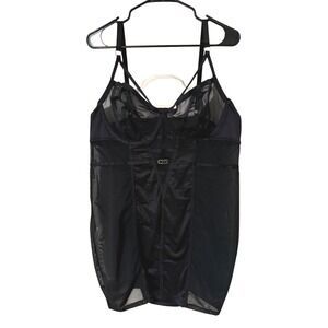 Torrid Curve Black Mesh Underwire Strappy Chemise Lingerie Dress Plus Size 3 3X